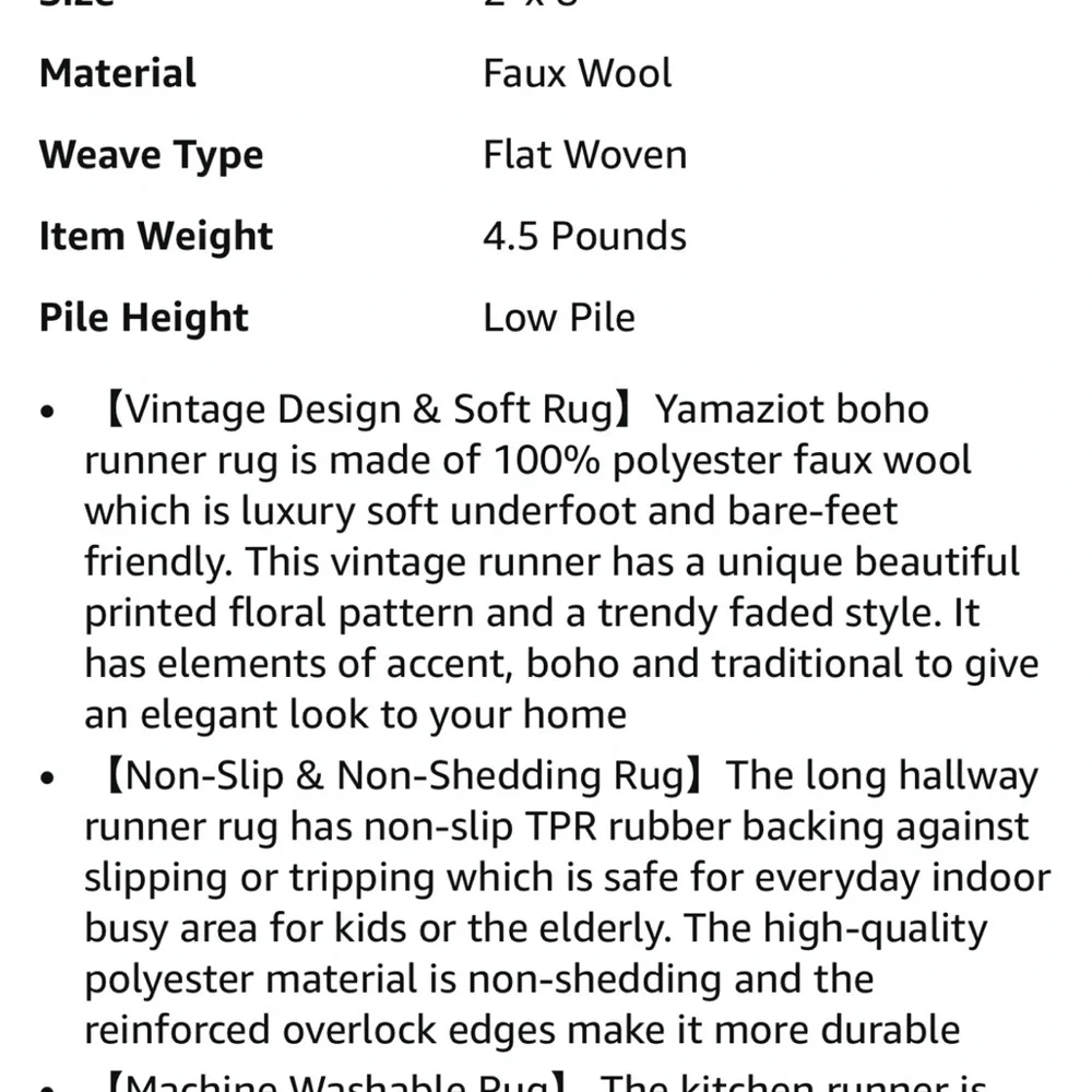 Yamaziot Boho Runner Rug 2x8 - Picture 2 of 5